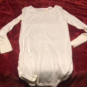 White knit  long top(dress)